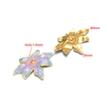 Rosa und blau verlaufender Emaille-Blumenanhänger in Goldoptik mit Maßen 40x26mm - Blatt / 26*40mm / Lila Blau