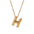 Gold-plated stainless steel necklace featuring a puffy 18K gold balloon letter H pendant - Gold - Letter H