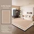 Frans vintage beige vloerkleed met zwarte stippen, waterdicht en krasbestendig - 200x300cm / Zonsondergang