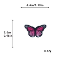 Pink purple butterfly embroidery patch with black border and white dots 4.4cm x 2.5cm - Small / With Adhesive / Light Red