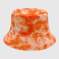 Cappello da pescatore double-face con motivo tie-dye arancione e bianco in cotone - M (56-58cm) / Tie-Dye Arancio-Bianco (24)