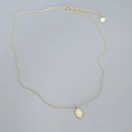 Collana in argento s925 dorato con pendente a goccia d'acqua, trama a conchiglia e diamanti - Argento 925 / Oro