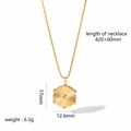 18k gold plated stainless steel sunburst pendant necklace with cubic zirconia - Sunburst Radiant Style (TN3097)