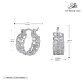Dettaglio macro di orecchini a catena in argento 925 con misure precise di dimensioni e peso - Argento 925 / Argento