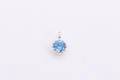 Blue zircon pendant charm in S925 sterling silver for DIY bracelet and jewelry making - Small - Light Blue