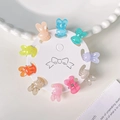 10-piece set of mini rabbit ear hair claws in various colorful macaron jelly colors - Rabbit Shape 10Pcs
