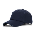 Gorra de béisbol azul marino para coleta con detalles desgastados y algodón lavado - Talla Única(Ajustable) / Azul marino