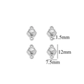 Silver shell-shaped stainless steel jewelry connectors with 12x7.5mm dimensions - Steel Color Double-hole Shell-509