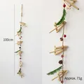 Ghirlanda natalizia rustica da 100 cm con pigne e bacche rosse per decorazione casa - Stringa di Pigne in Tronchi da 100CM