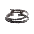Men's punk titanium steel bracelet set featuring crown cable and braided chain designs - Two-Piece Set / Steel Color 2-Piece Set
