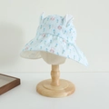 Détail d'un chapeau de soleil bleu clair avec oreilles de lapin 3D pour enfants - 52cm (3-6 Ans) / Bleu Ciel