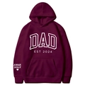 Sweat à capuche bordeaux avec imprimé DAD EST 2024 et détail de cœur sur le poignet - S / Hauts / Bordeaux
