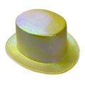 Iridescent yellow top hat with metallic texture for magic shows and themed parties - Adult (13cm Height, 58cm Circumference) / Iridescent Yellow