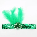 Groene pailletten veren haarband St Patricks Day feestelijk haaraccessoire carnaval - Mardi Gras - Groene Hoofdband