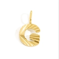 Close-up of golden letter G pendant with detailed radial texture and polished finish - Letter G - Gold