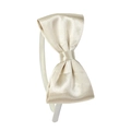 Elegant champagne satin headband featuring a large bow for girls and women - Champagne Gold