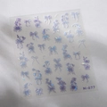 Adesivi per unghie iridescenti con fiocchi e mughetto M-677 con effetto laser - Stile Fiocco e Mughetto in Rilievo 3D (M-677)