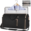 Grand sac de voyage pliable noir pour vêtements avec zips dorés et détails de glands - Noir pur