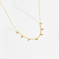 Elegant 925 sterling silver long necklace in gold with multiple round zircon pendants - 925 Silver / 10-Pendant 18K Gold Style (MMN044-2)