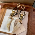 2511083b White Horn Earrings