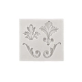 Stampo in silicone bianco quadrato con quattro motivi di foglie classiche a rilievo - 6# Grigio