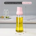 Dispensador de aceite de cristal 500ml con tapa rosa y apertura por gravedad - 500ml / Nuevo Modelo / Rosa