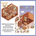 Self-service library theme PET stickers with animal illustrations for DIY journaling - Self-service Library (Series 1)