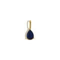 18K gold plated stainless steel teardrop pendant with a faceted deep blue gemstone - Sapphire Blue