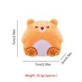 Orange bear plush cat toy with catnip, 7x7cm small stuffed animal pendant - Bear B