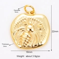 Golden bee embossed pendant 18x22mm DIY accessory with micro-inlaid metal texture - Bee (Large)