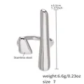 Minimalist silver finish stainless steel geometric open ring in size 7 for women - US 7 / Silver