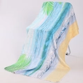 Double-sided microfiber beach towel with a tropical coast digital print design - Y-Tropical Seaside Panorama Digital Print