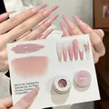 Pipi Pink nail art painting gel for gradient effect showing single color and top coat finish - Limited Edition - Pipi Powder Patting Gel