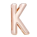 Polished rose gold letter K charm bead for 10mm DIY bracelet making projects - K (Rose Gold)