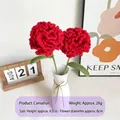 Handmade crochet red carnation flower in ceramic vase for Mother's Day gift - Red Carnation Single Stem