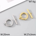 OT-Knebelverschlüsse aus Edelstahl 304 in Gold und Silber für DIY-Schmuckherstellung - Stil 4 Strukturierter Rund (KLJ7641-Z) / Gold