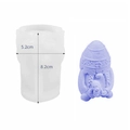 Moule en silicone de gnome pour bougies DIY avec modèle de gnome violet détaillé - Gnome garçon avec œuf de Pâques