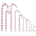 Pink and white Christmas candy canes set of 10 pieces with sizes from 15cm to 90cm - 15-90cm Pink White Full Size Set (10 Pcs Set)