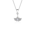 Elegant S925 sterling silver ginkgo leaf pendant necklace with pavé moissanite stones - Fan-shaped Ginkgo Leaf (fddz-013) / White Gold