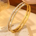 [162] Gold Roman Mud Diamond Bracelet