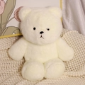 Plüschiger weißer Teddybär aus weichem Kunstfell auf gemütlicher Strickdecke - 45cm (0.3kg) / Bär