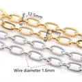 18k gold and silver stainless steel paperclip chain links for DIY jewelry making - Steel