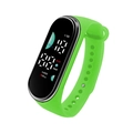 Kids digital sports watch with green silicone strap and LED display for daily fitness - Green