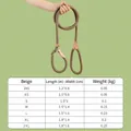 Beige woven dog slip lead leash with leather trim shown in size guide from 2XS to 2XL - XS (1.5m*0.8cm) / Beige