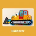 Wooden 3D bulldozer puzzle toy with numbered blocks 1-10 for early childhood education - Bulldozer