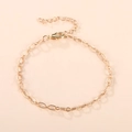 Minimalistisches vergoldetes Gliederkettenarmband mit Karabiner und Verlängerung - Gold