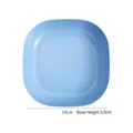 Light blue square 14cm luxury snack plate with golden edge and textured finish - Blue-Deep Square Dish