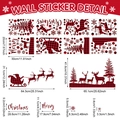 Christmas wall stickers with red plaid Santa, reindeer, and snowflakes for window decor - 20cm*30cm*8 Sheets / Red Black Plaid (UV24Y10639T_T)