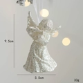 Silberner Engel-Weihnachtsanhänger mit Glitzer, Größe 9,5x5,5cm, Gewicht 33g - Musikalischer Engel Stil D