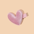 Pinza para el pelo de corazón de terciopelo rosa para niñas y accesorios de peinado - Rosa oscuro